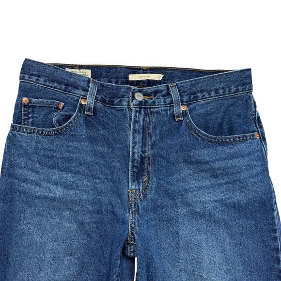 LEVIS Premium Baggy Dad Jeans Size 27 Womens Medium Wash 30” inseam 100% Cotton - Picture 3 of 9